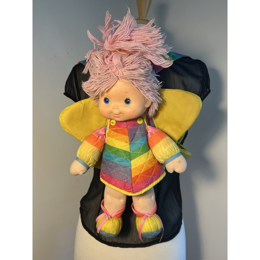 Vintage Hallmark Rainbow Brite Doll 18" Mattel & Padded Star Backpack Dress 1983